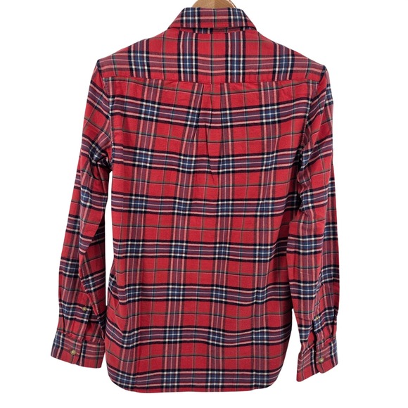 Vineyard Vines Men's Classic Fit Flannel Plaid Whale Shirt Red XS - Picture 3 of 9